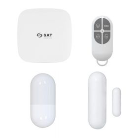 KIT SAT AD4WEG WIFI+LAN+4G CON 1 Sensor Pir, 1 Contacto De Puerta Y 1 Mando A Distancia