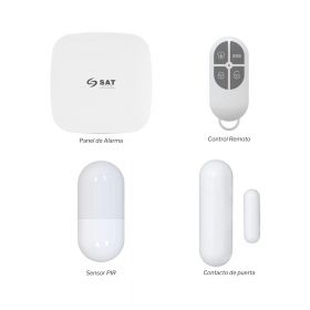 KIT SAT AD4WEG WIFI+LAN+4G CON 1 Sensor Pir, 1 Contacto De Puerta Y 1 Mando A Distancia
